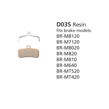 Shimano BR-M8020 Resin Pad and Spring D03S-RX also BR-M820 / BR-M640