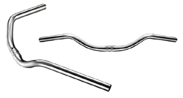 FD Kobe Handlebars Alloy 640mm 25.4 Barbore Backsweep 50 Degree Rise 75 Degrees Polished Silver